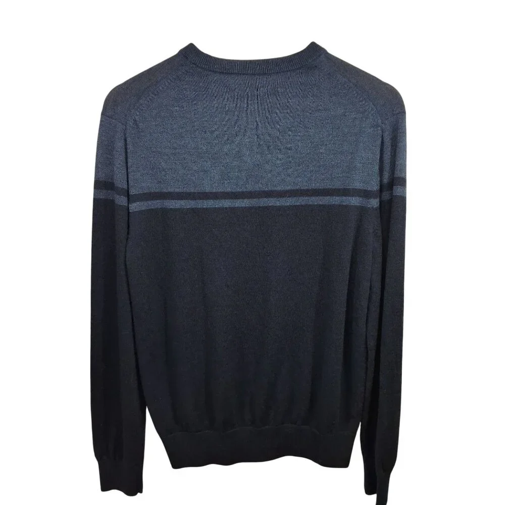Banana Republic 100% Merino Wool Mens Sweater Medium Navy Crewneck‎